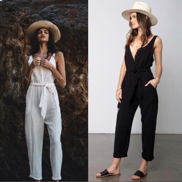 STILLWATER Lost In Love Gauze Jumpsuit in Black - Picture 3 of 8